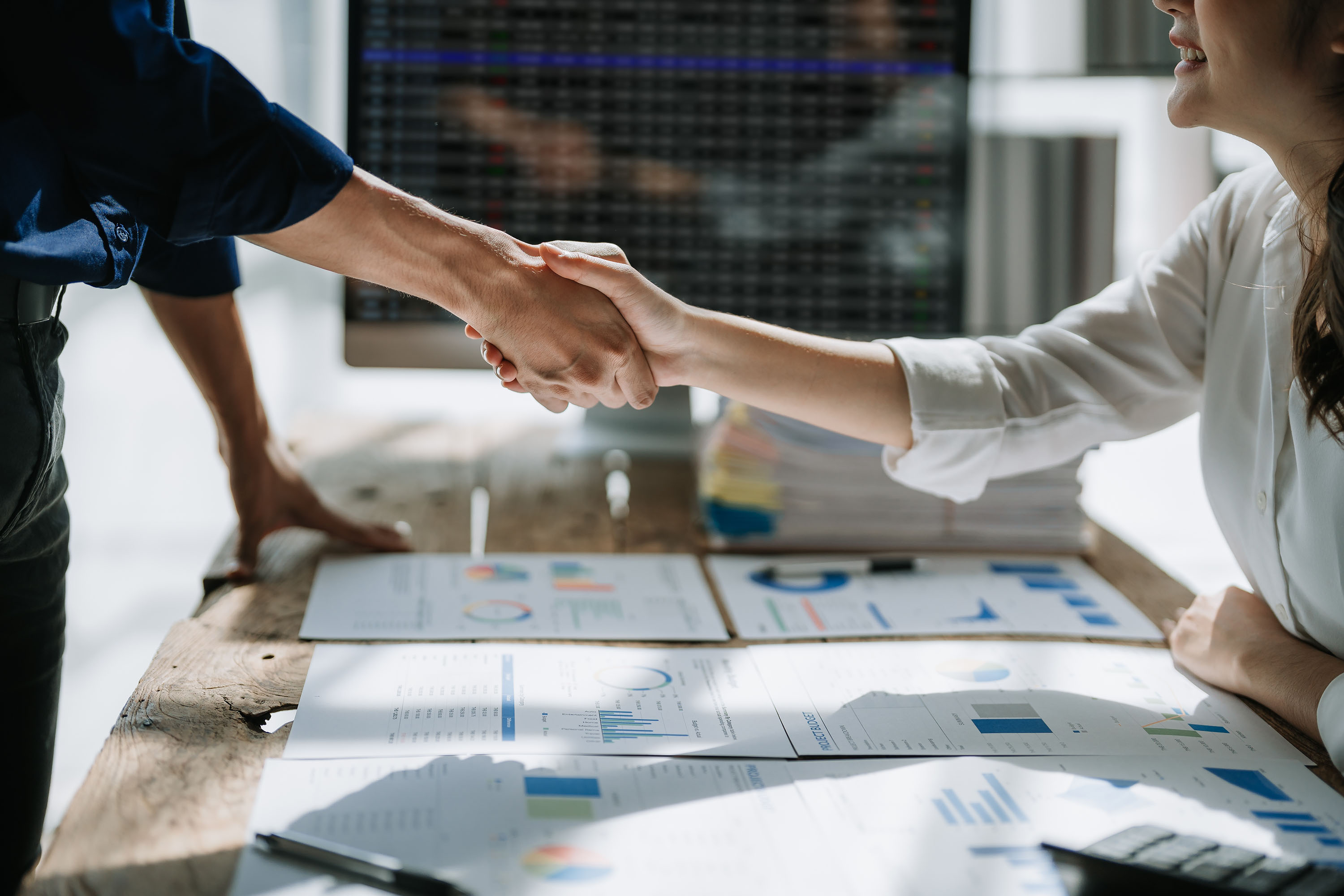 Two people shaking hands