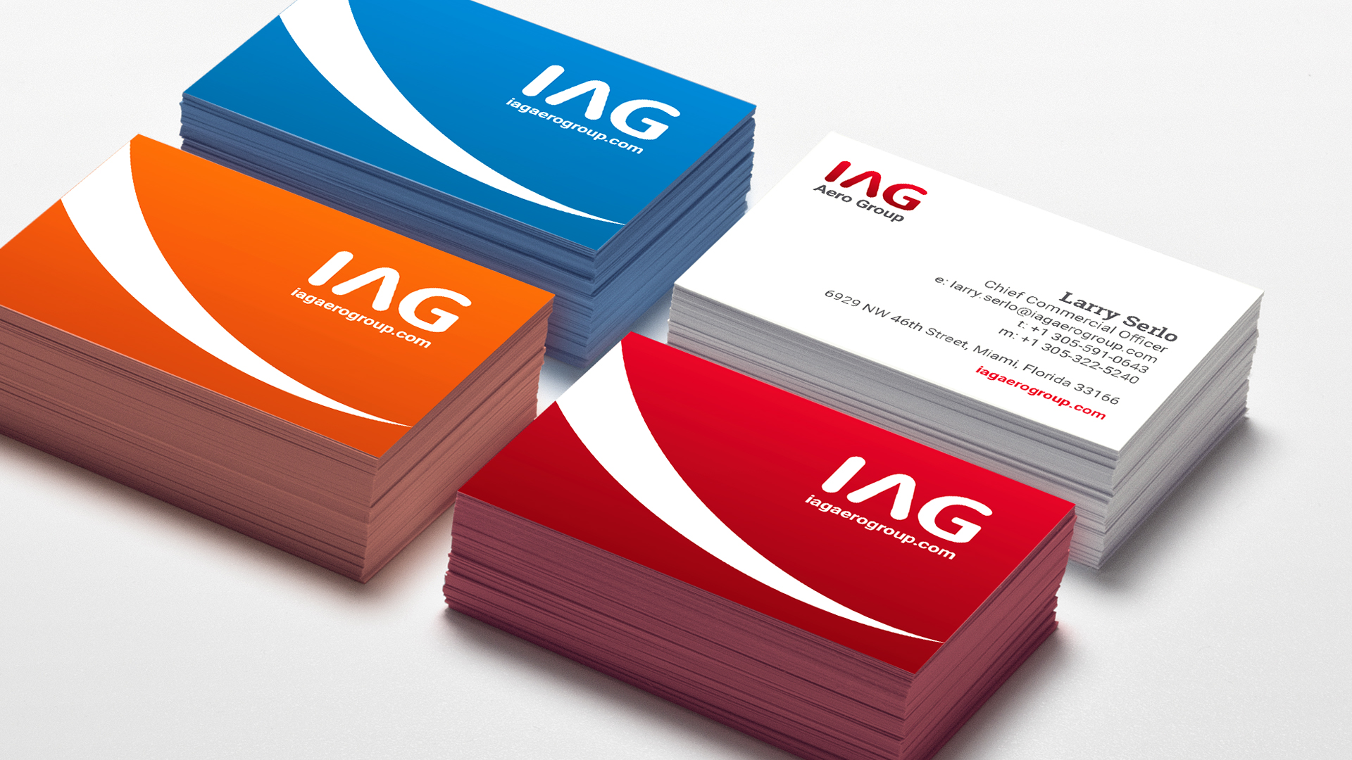 IAG Aero Group rebranded business cards